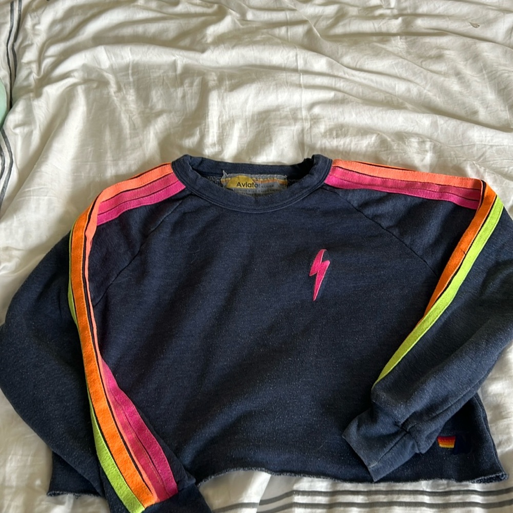 Aviator Nation cropped sweatshirt.